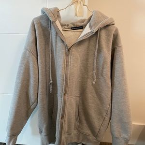 Brandy melville grey zip up hoodie